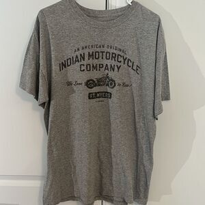 Vintage style Indian motorcycle Ft Myers Florida gray T shirt-L slim fit